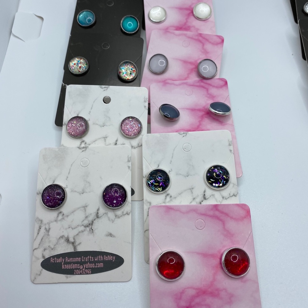 Color strip post earrings - Picture 3 of 6